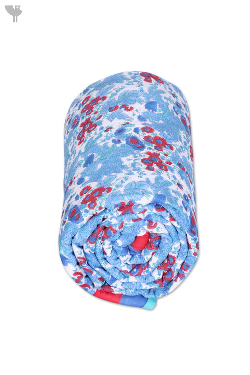 Mulmul Cotton Quilt in Floral Block Print