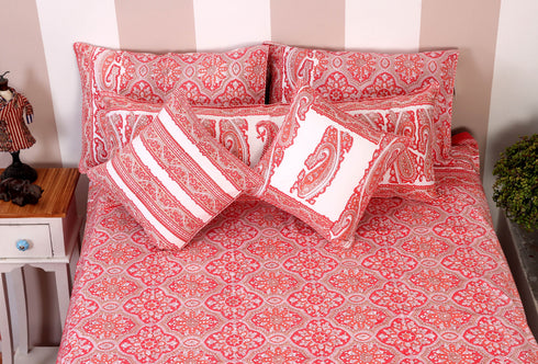 Mulmul Cotton Quilt In Striped Block Print