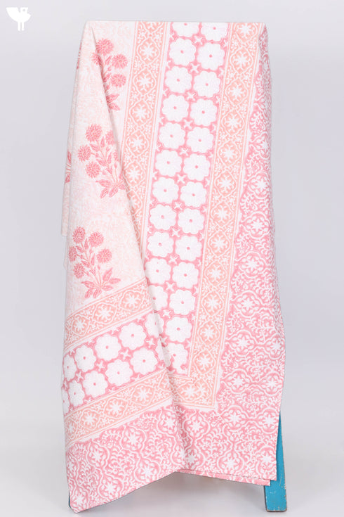 20s Cotton Bed Cover in Floral Block Print