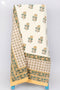 Pale Yellow Floral Block Printed Bedcover in Cotton