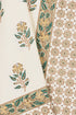 Pale Yellow Floral Block Printed Bedcover in Cotton