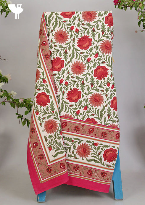 20s Cotton Bedcover In Large Floral Print