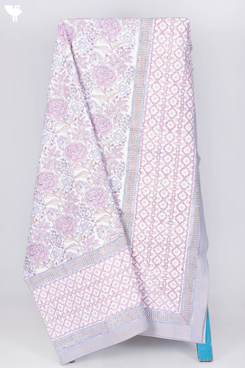 20s Cotton Bed Cover in Floral Block Print