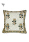 20s Cotton Cushion Cover in Floral Block Print