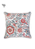 20s Cotton Cushion Cover In Indian Blue and Brick Red Floral Print