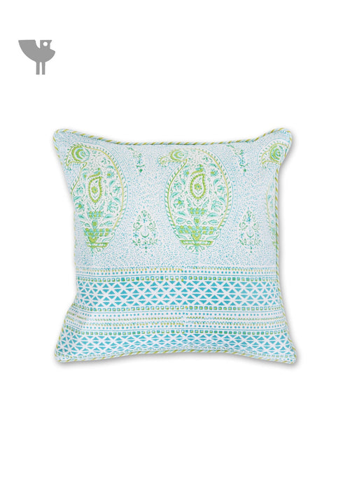 20s Cotton Cushion Cover In Graphic Block Print