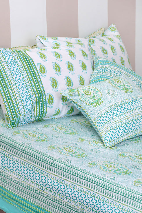 20s Cotton Cushion Cover In Graphic Block Print
