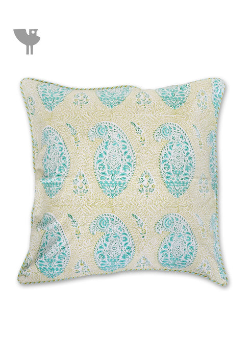 20s Cotton Cushion Cover In Graphic Block Print