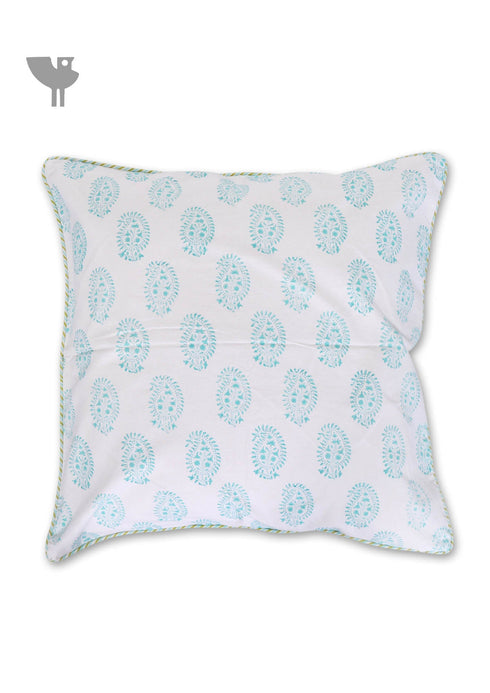 20s Cotton Cushion Cover In Graphic Block Print