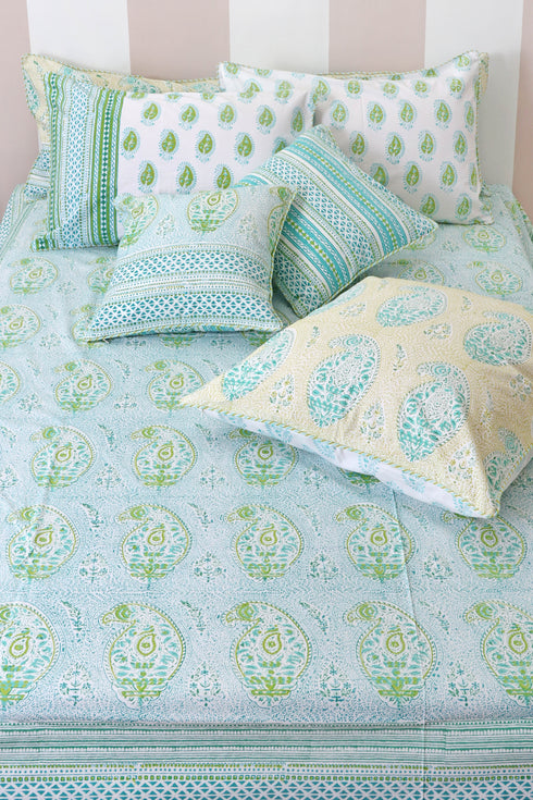 20s Cotton Cushion Cover In Graphic Block Print