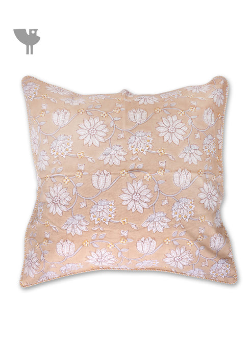 20s Cotton Cushion Cover in Floral Block Print