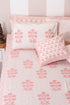 20s Cotton KING SIZE Bed Cover In Floral Block Print