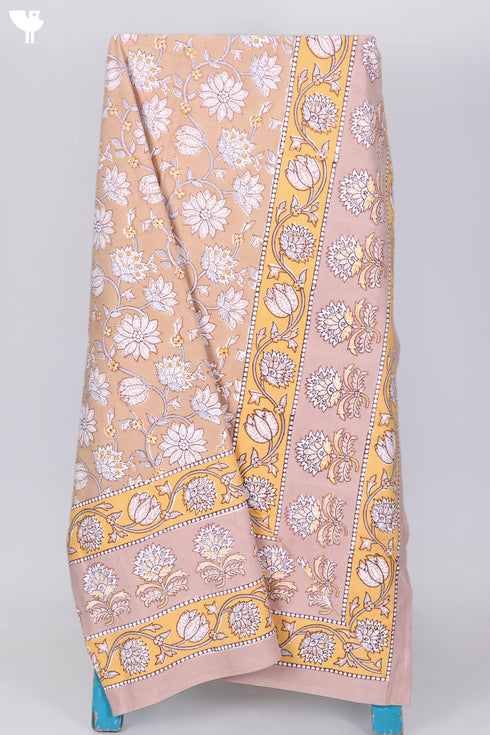 20s Cotton KING SIZE Bed cover In Floral Block Print