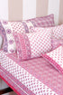 20s Cotton KING SIZE Bed Cover In Geometric Block Print