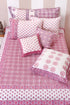 20s Cotton KING SIZE Bed Cover In Geometric Block Print