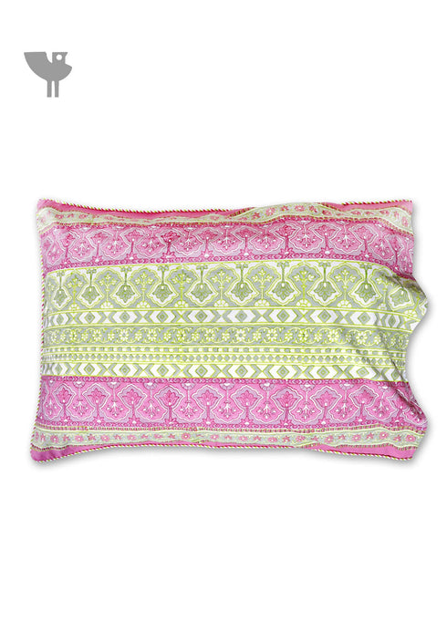 20s Cotton Pillow Cover In Geometric Block Print