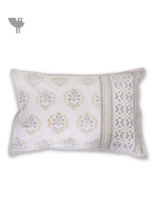 40s Cotton Pillow Cover In Graphic Block Print