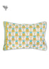 40’s Cotton Pillow Cover In Floral Block Print