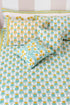 40’s Cotton Pillow Cover In Floral Block Print