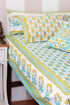 40’s Cotton Pillow Cover In Floral Block Print