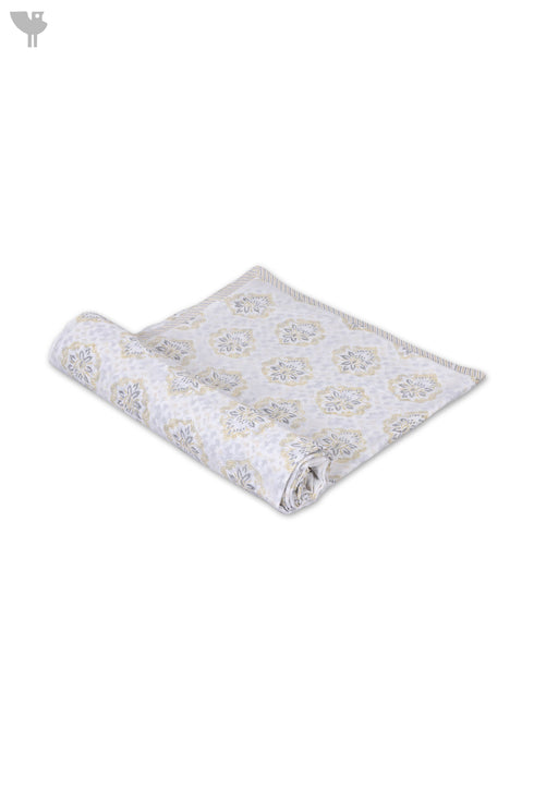 Mulmul Cotton Dohar In Graphic Block Print