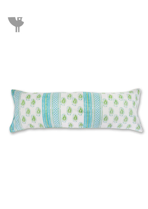 20s Cotton Lumbar Cushion Cover In Graphic Block Print