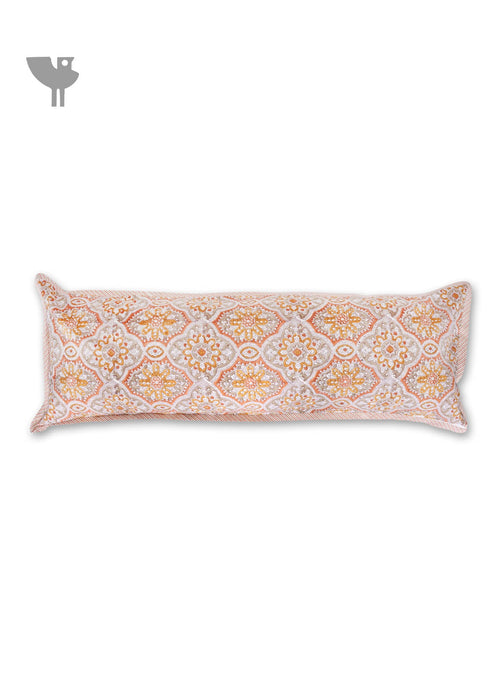20s Cotton Lumbar Cushion Cover In Paisley Block Print