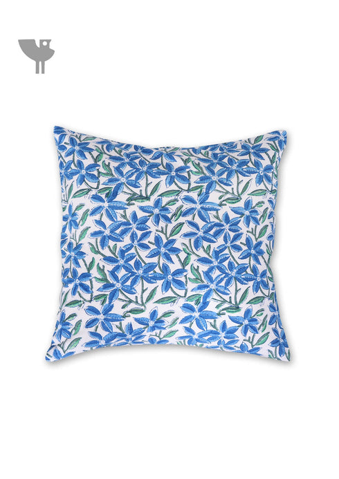 20s Cotton Cushion Cover in Floral Block Print