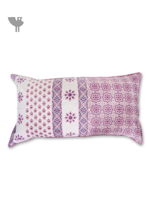 20s Cotton Cushion Cover in Floral Block Print