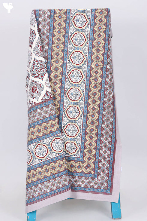 20s Cotton Bed Cover In Geometric Print