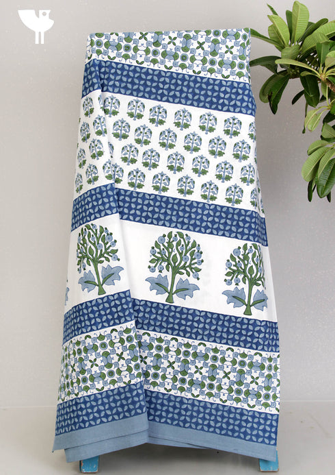 20s Cotton Bed Cover in Floral Block Print