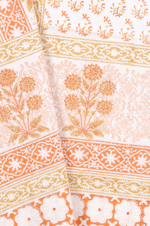 20s Cotton Bed Cover in Floral Block Print