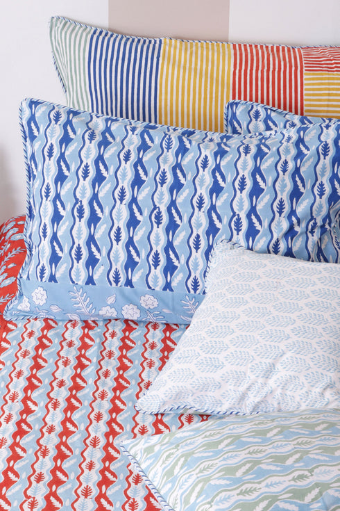 20s Cotton Bed Cover in Block Print