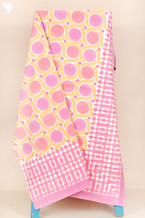 20s Cotton Bed Cover in Block Print