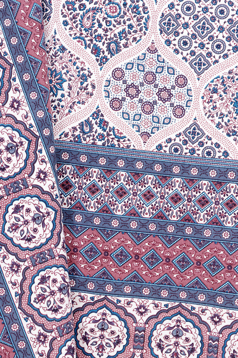 20s Cotton Bed Cover In Geometric Print