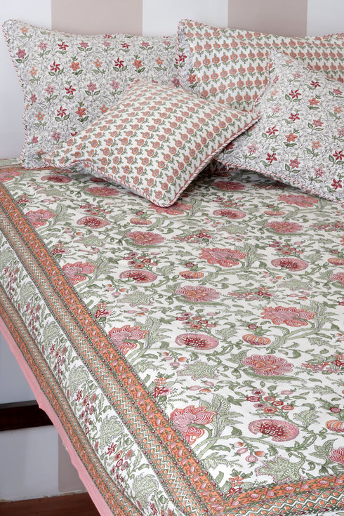 20s Cotton Bed Cover In Floral Print
