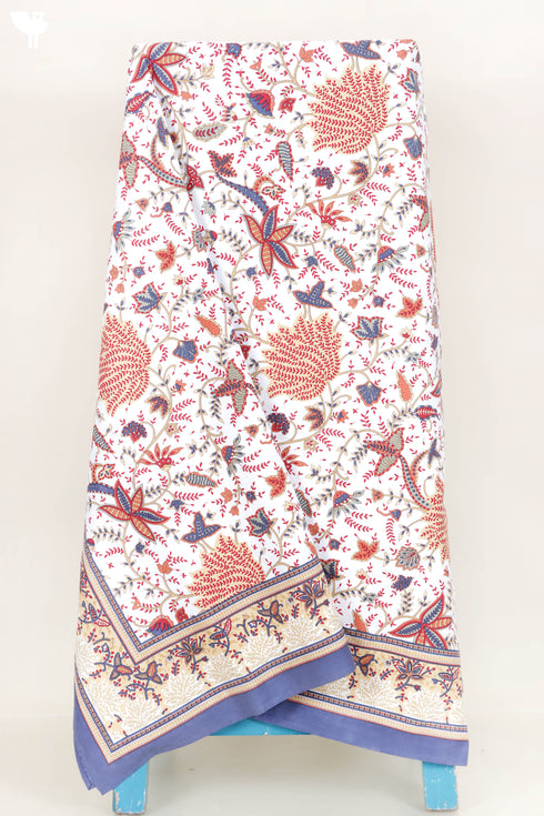 20s Cotton Bed Cover In Floral Print