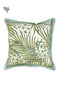 20s Cotton Cushion Cover In Ecru And Emerald Green Foliage Print