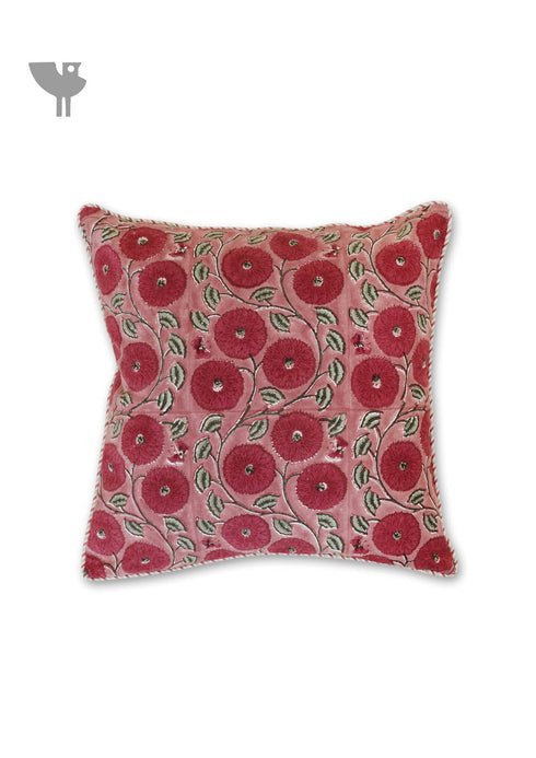 20s Cotton Cushion Cover in Floral Block Print