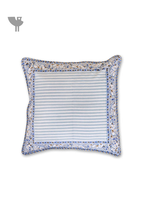 20s Cotton Cushion Cover in Floral Block Print