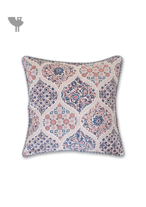 20s Cotton Cushion Cover In Geometric Print