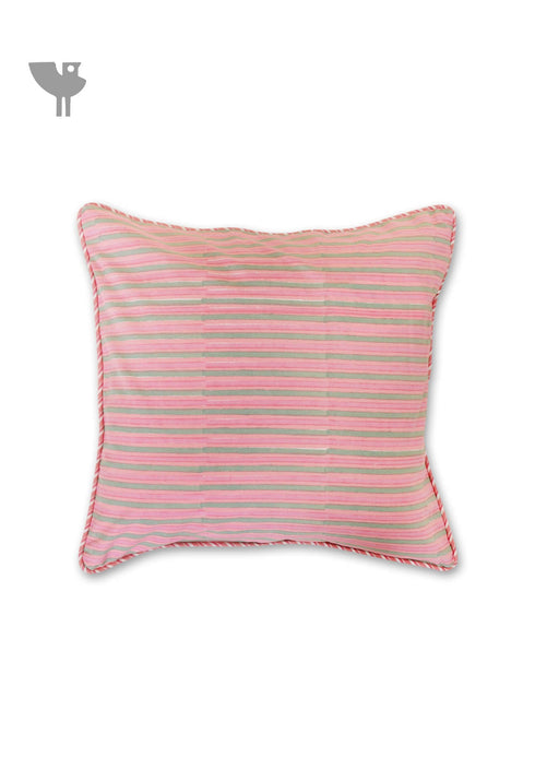 20s Cotton Cushion Cover in Block Print with Piping