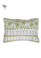 40s Cotton Pillow Cover in Floral Block Print