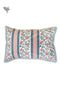 40’s Cotton Pillow Cover In Floral Block Print