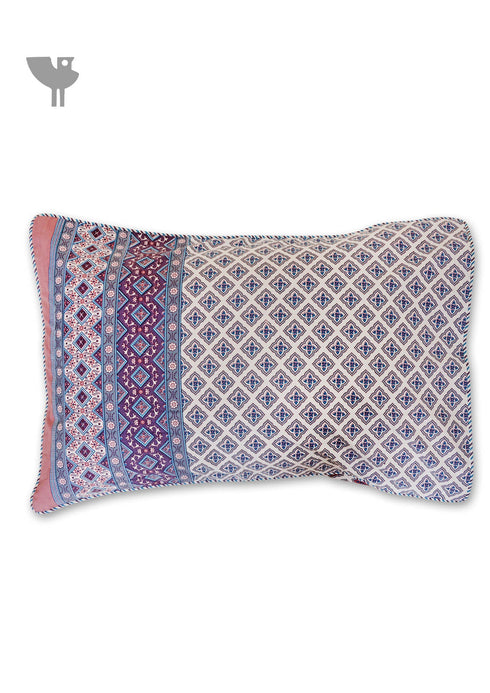 40s Cotton Pillow Cover In Geometric Print