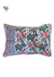 40s Cotton Pillow Cover in Floral Block Print