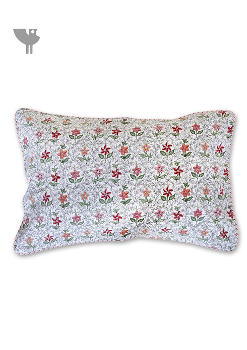 40s Cotton Pillow Cover in Floral Print