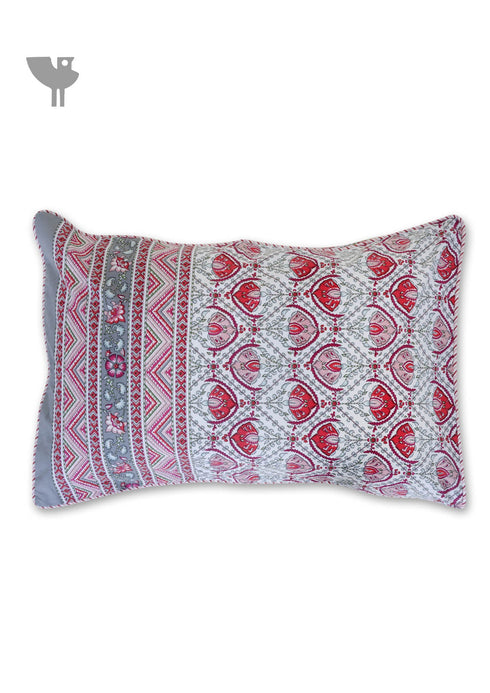 40s Cotton Pillow Cover in Floral Print