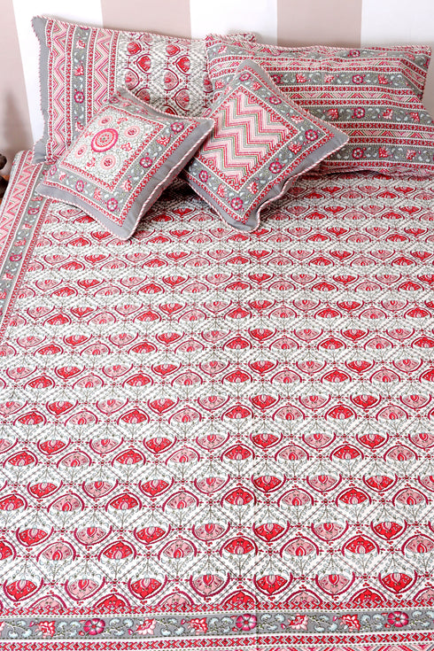 40s Cotton Pillow Cover in Floral Print