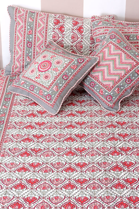 40s Cotton Pillow Cover in Floral Print